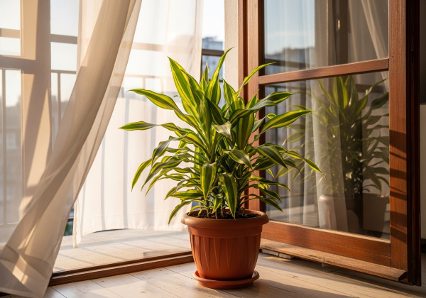 Đặt chậu thiết mộc lan gần cửa ban công
